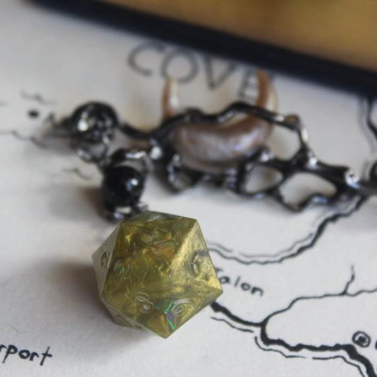 Goblin's Gold Nugget Hair Stick with Dice