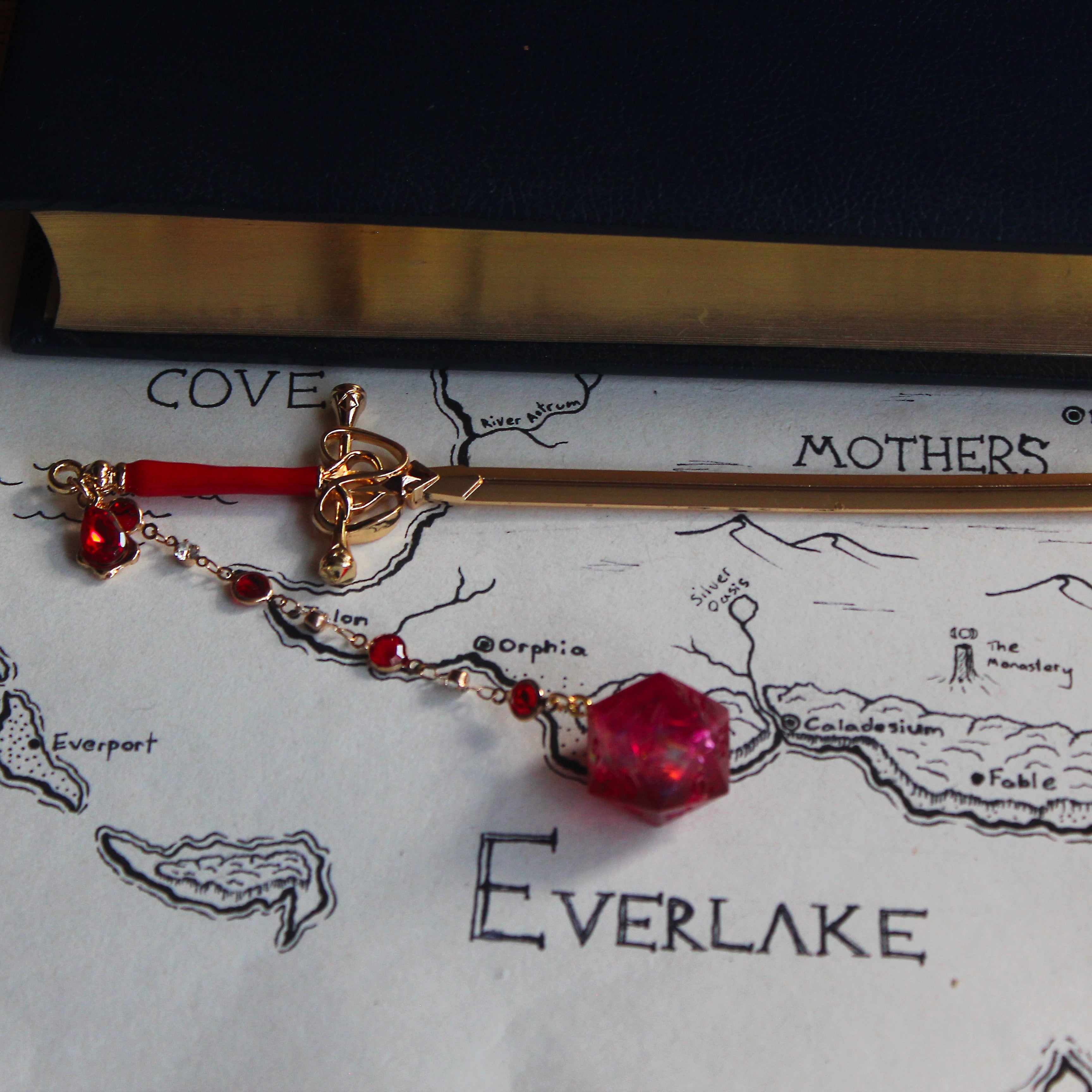 Red as Rubies Hair Sword with Dice