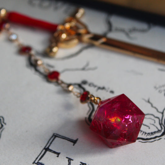 Red as Rubies Hair Sword with Dice