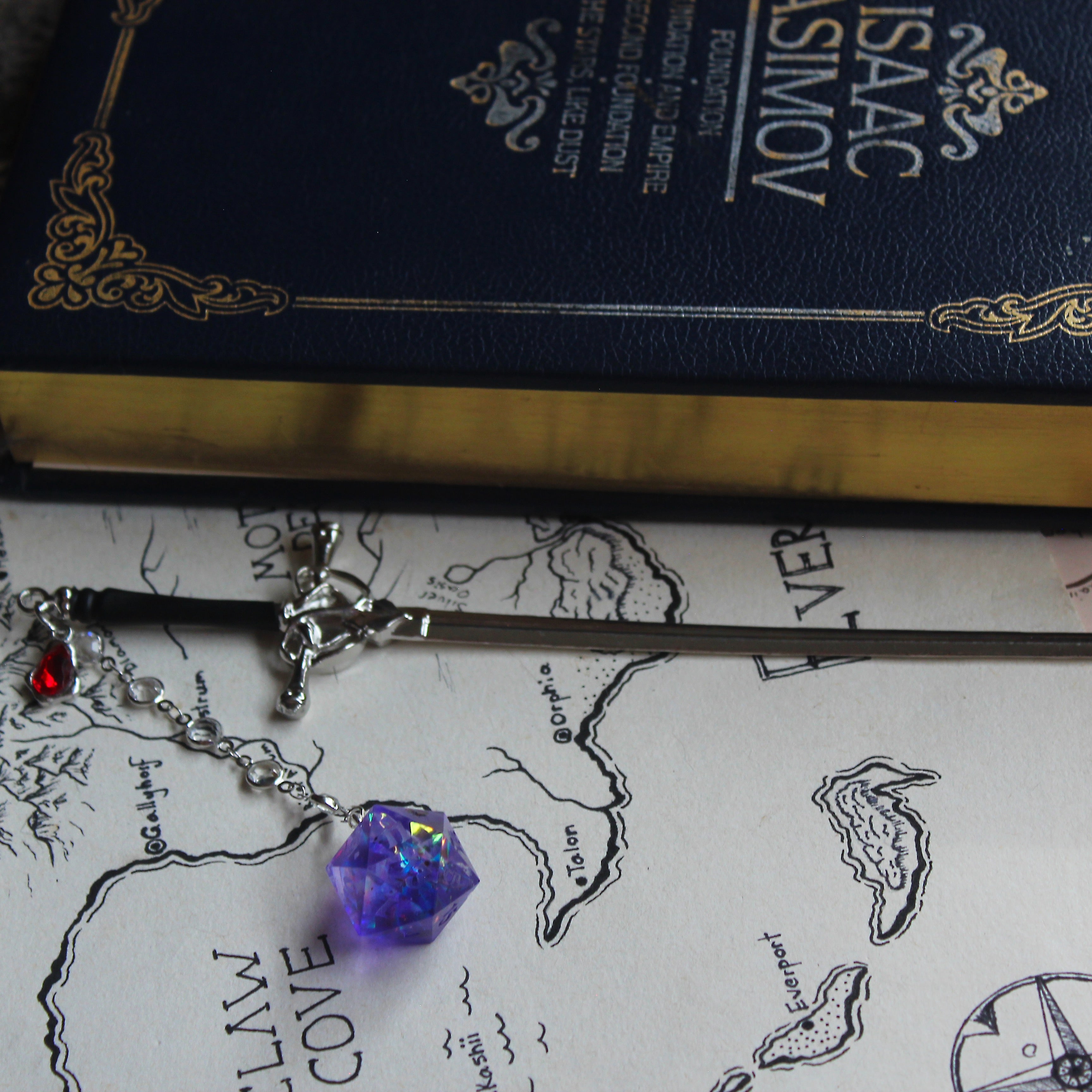 Purple Treasure Hair Sword with Dice