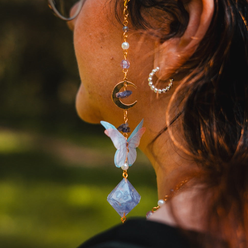 Fairy Butterfly Glasses Chain with Dice