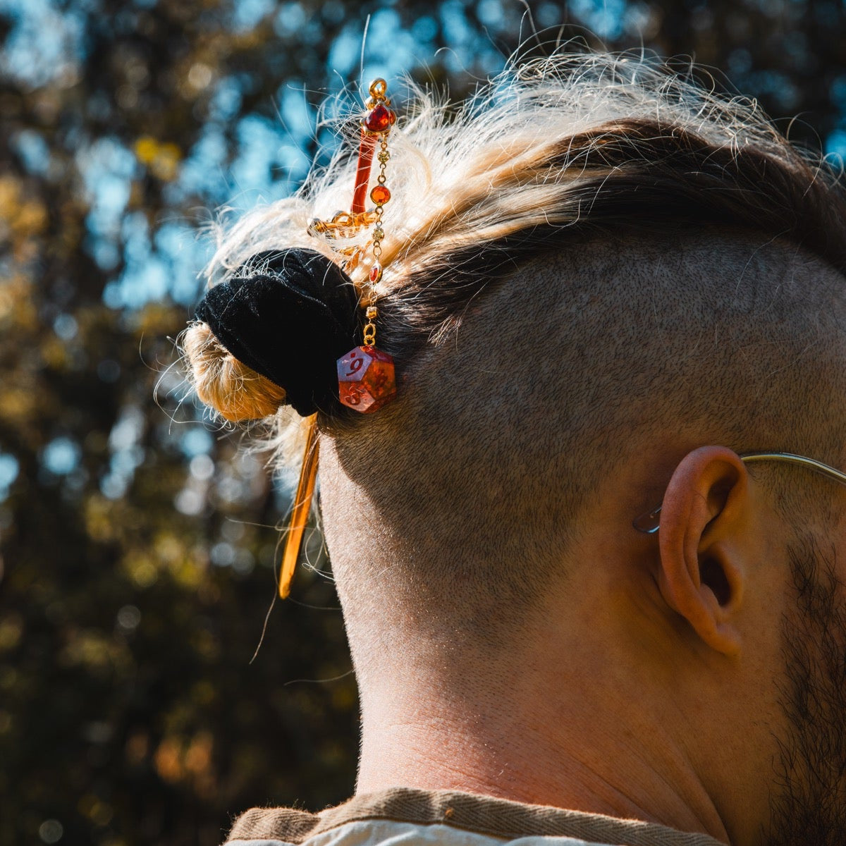 Red as Rubies Hair Sword with Dice