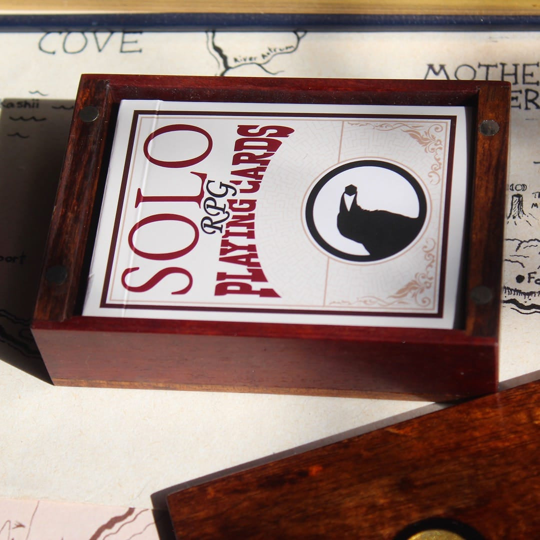 Solo TTRPG Cards + Handmade Australian Wood Box