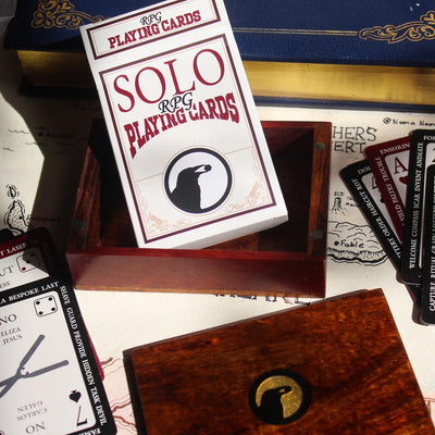 Solo TTRPG Cards + Handmade Australian Wood Box