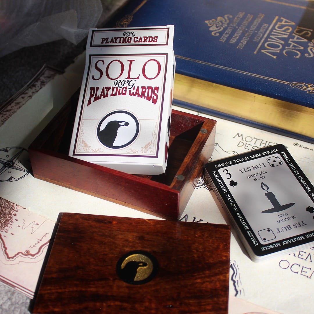 Solo TTRPG Cards + Handmade Australian Wood Box