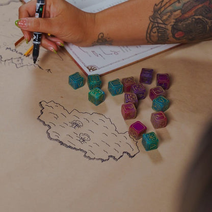 Cartograph + Cartograph Dice Set + Solo RPG Cards Bundle