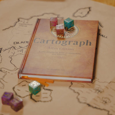 Cartograph + Cartograph Dice Set + Solo RPG Cards Bundle