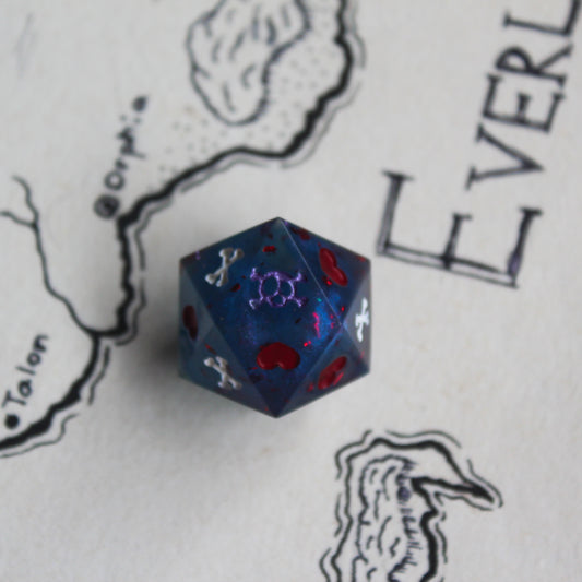 Bloodshed Blue Death Save Dice (D20)