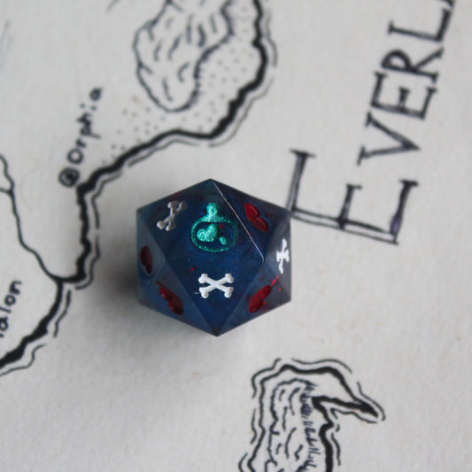 Bloodshed Blue Death Save Dice (D20)