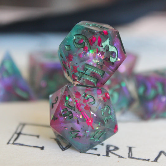 Green Rose of the Potion Garden 7-Piece Dice Set