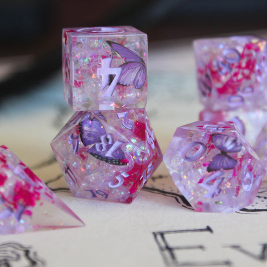 Fairy of Butterflies and Beauty 7-Piece Dice Set