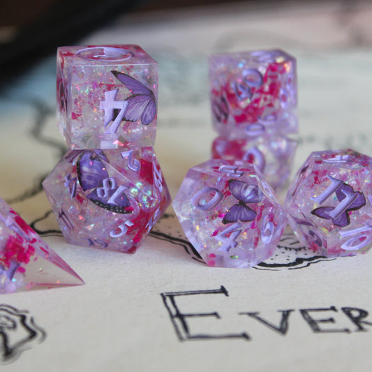 Fairy of Butterflies and Beauty 7-Piece Dice Set
