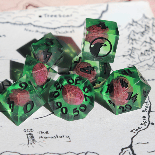 Mad Scientist's Brains in a Jar 7-Piece Dice Set