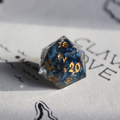 Enchanted Blue Hydrangea Flower 7-Piece Dice Set