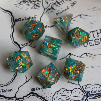 Teal Bubbles Dice Set