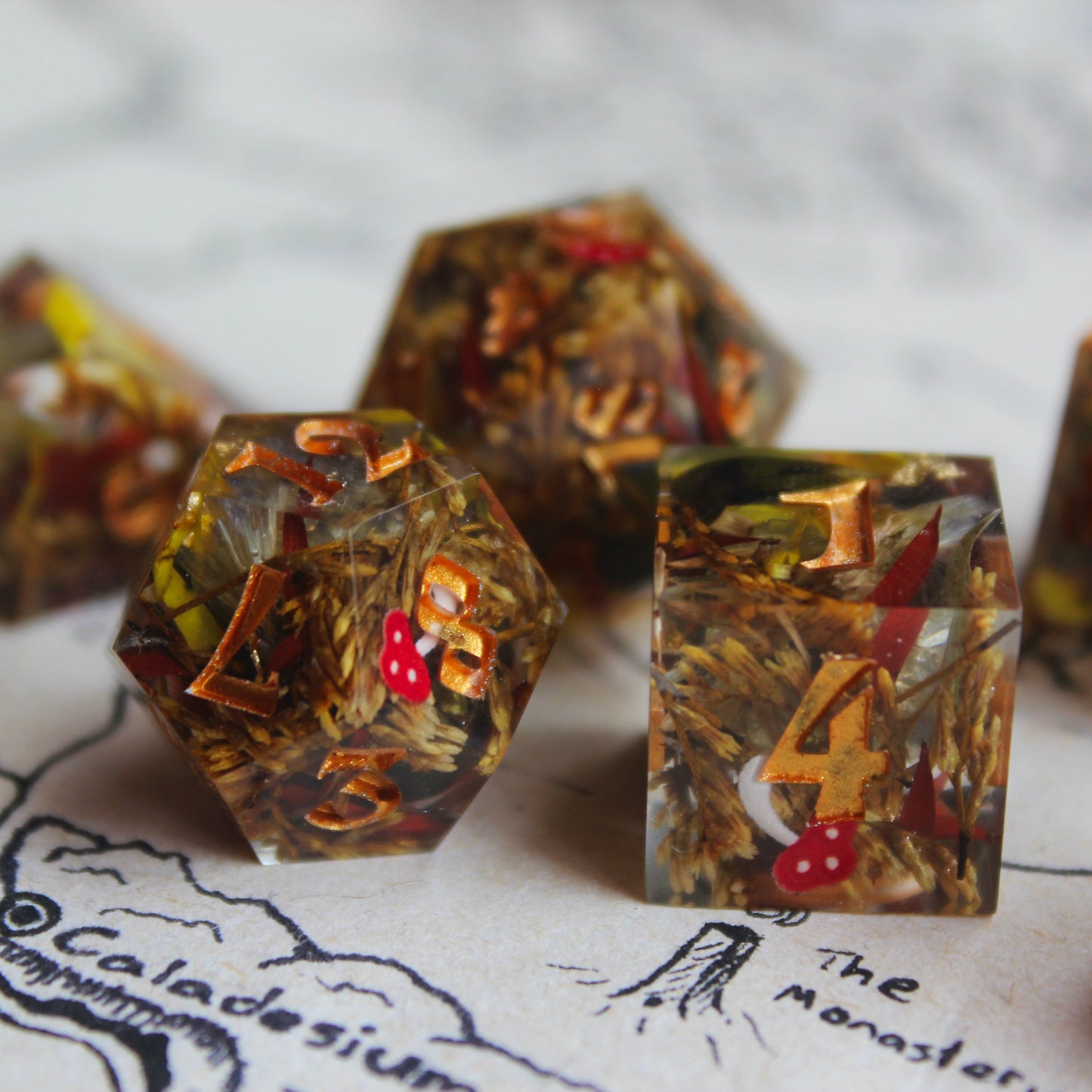 Mushroom Floral Dice Set
