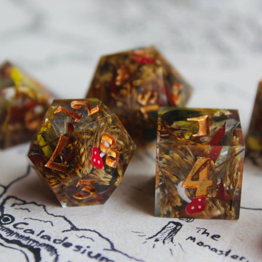 Mushroom Floral Dice Set
