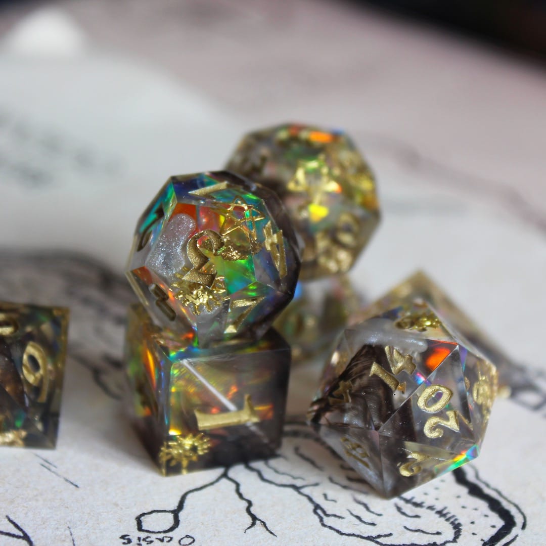 Icarus & the Sun 7-Piece Polyhedral Dice Set