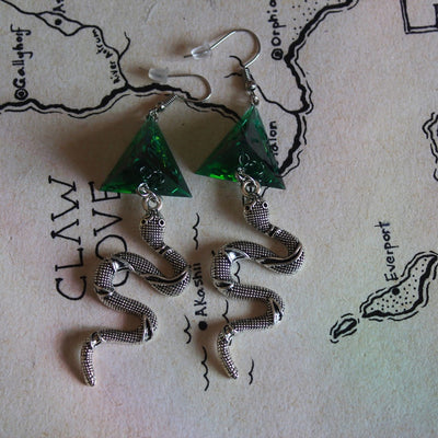 Serpent's Earrings with Dice