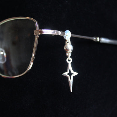 Hollow Silver Stars Glasses Charms