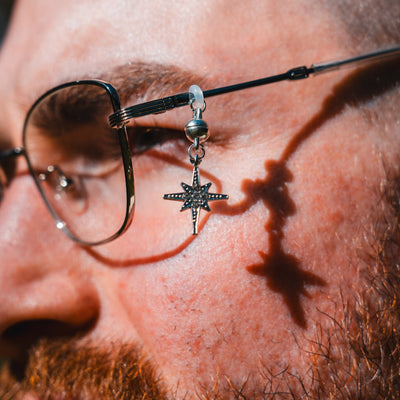 Silver Pointed Stars Glasses Charms