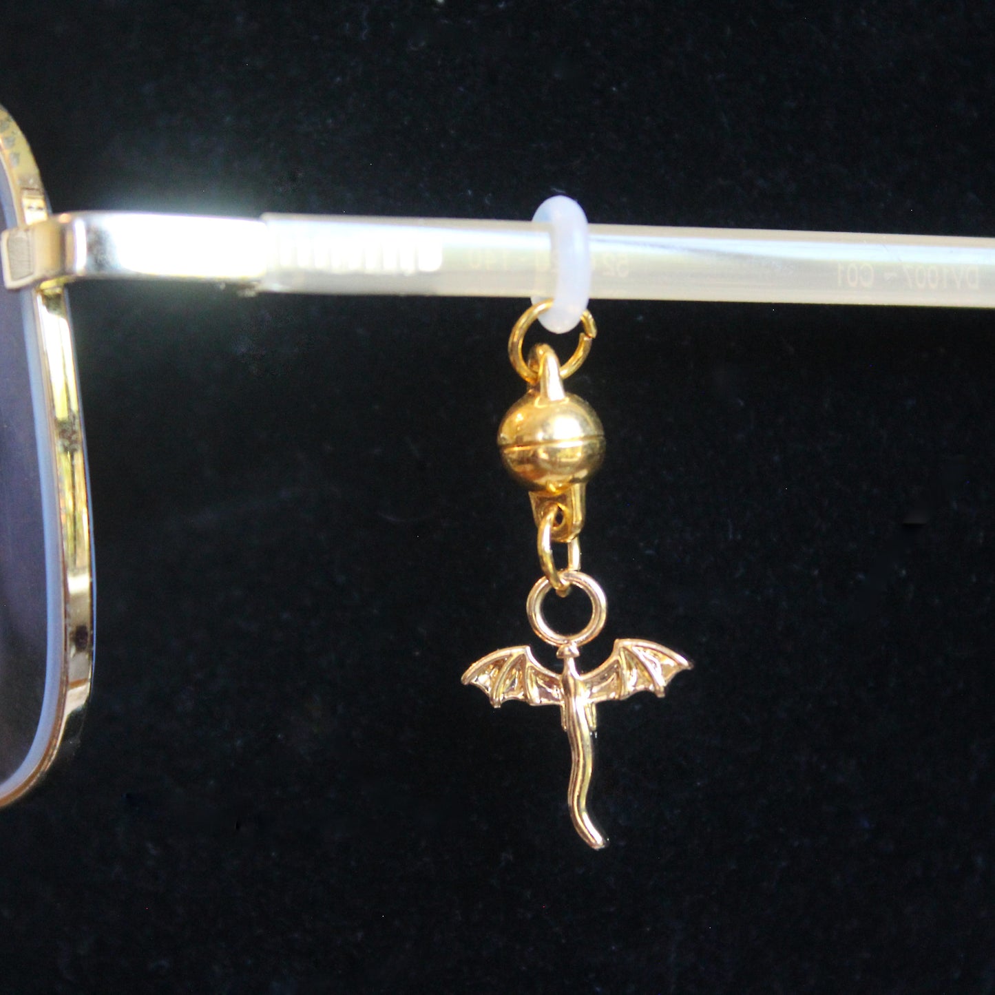 Gold Mini Dragon Glasses Charm