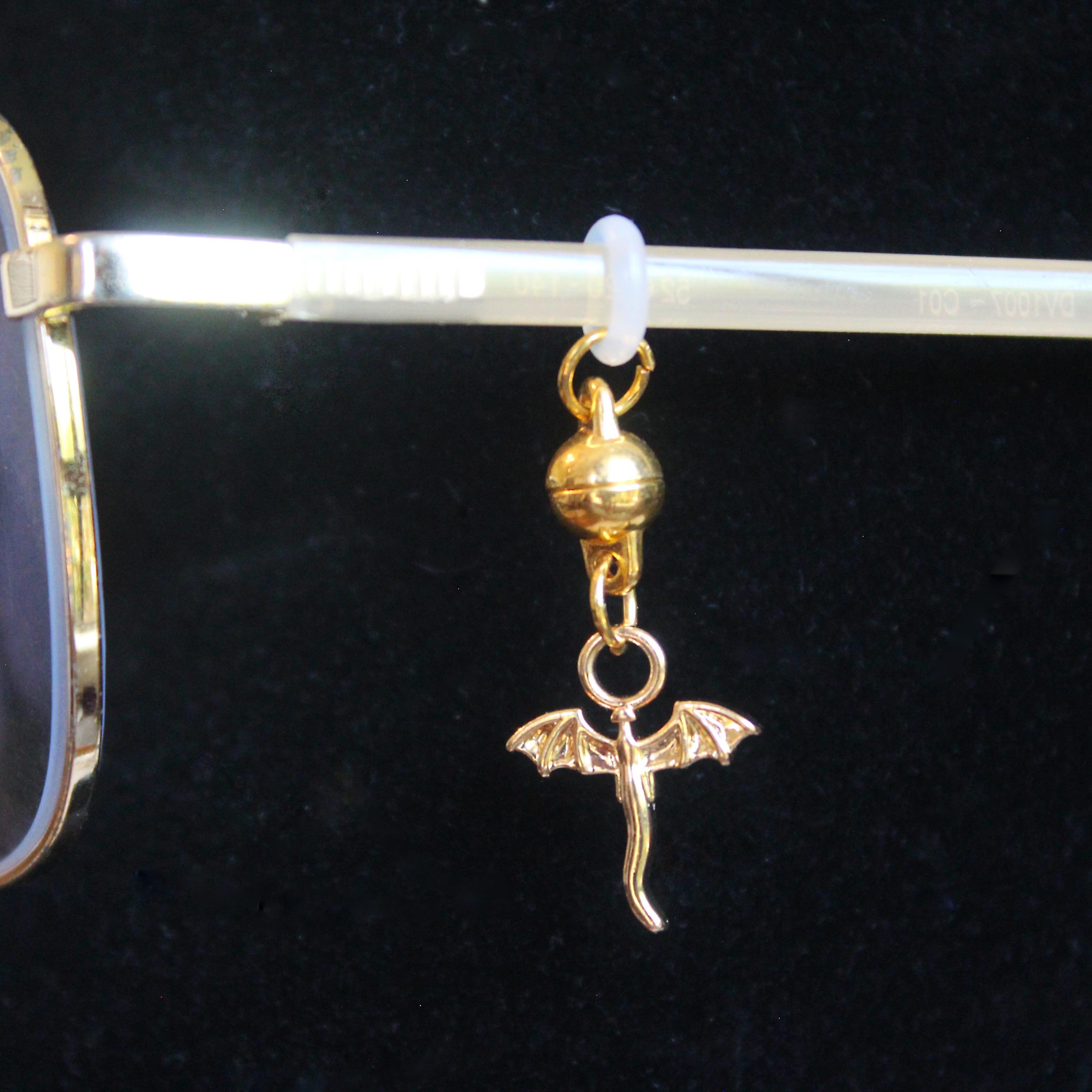 Gold Mini Dragon Glasses Charm