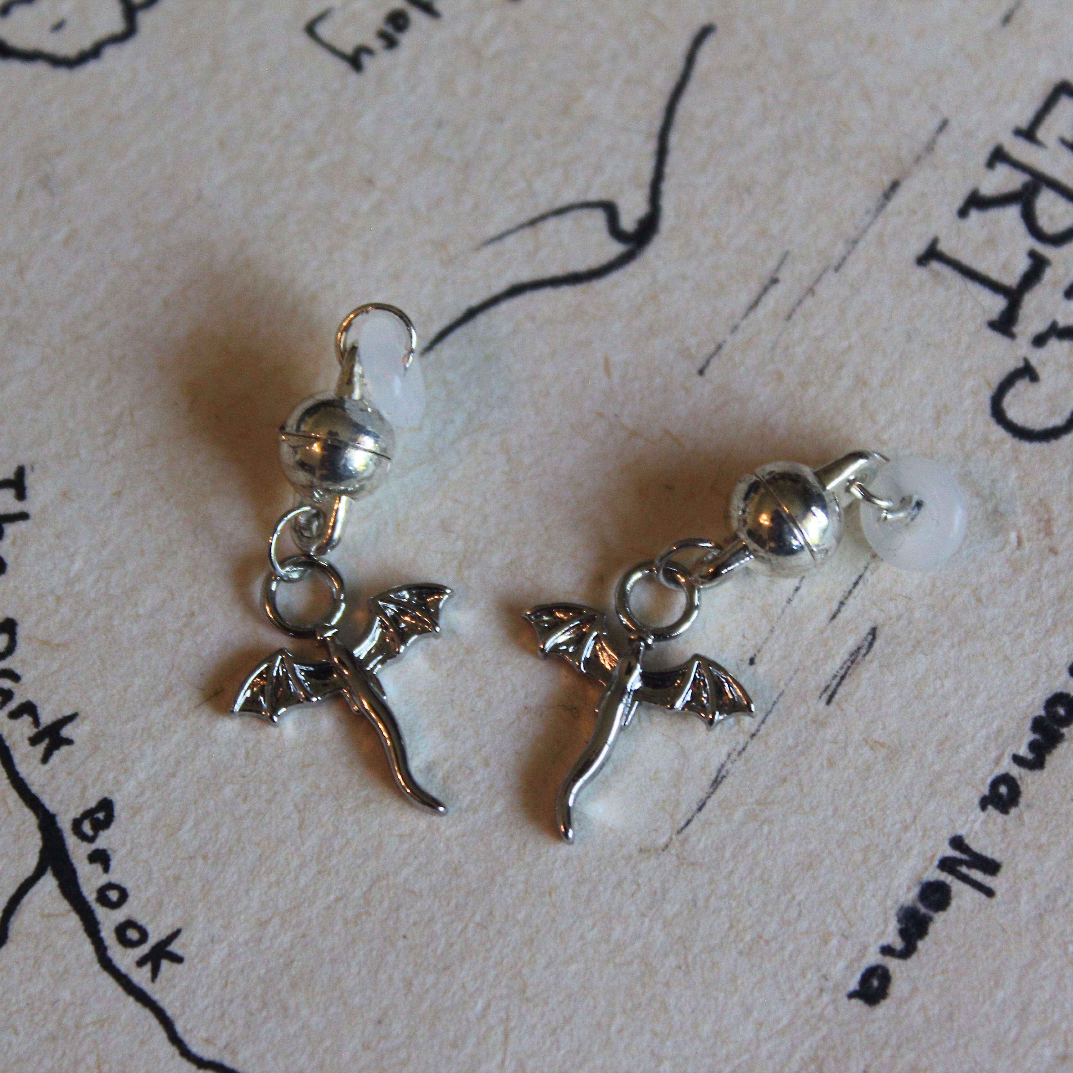 Silver Mini Dragon Glasses Charm