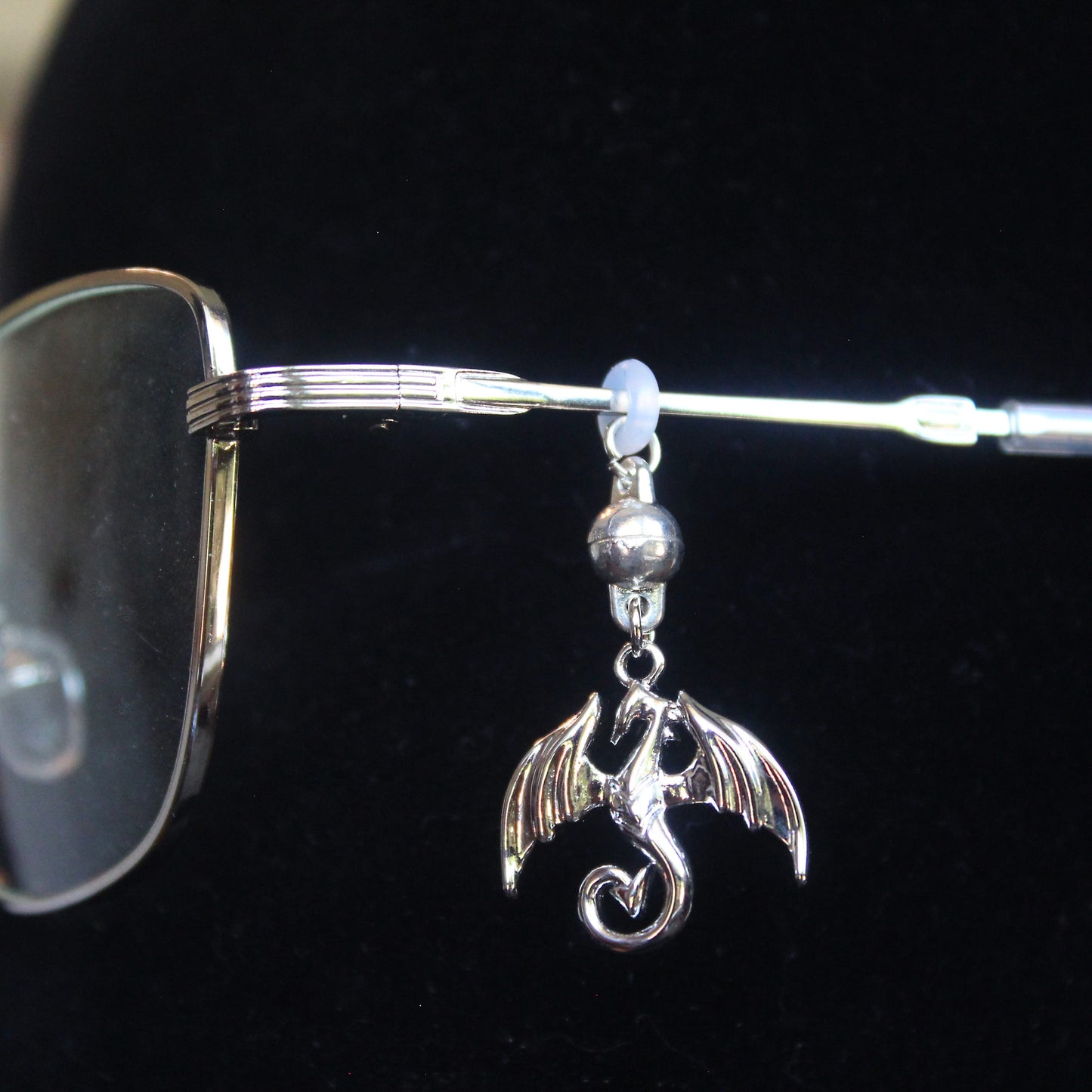 Silver Dragon Glasses Charm