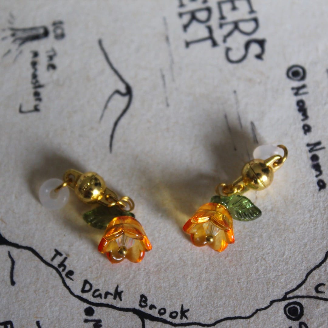 Orange Lily of the Valley Glasses Charm