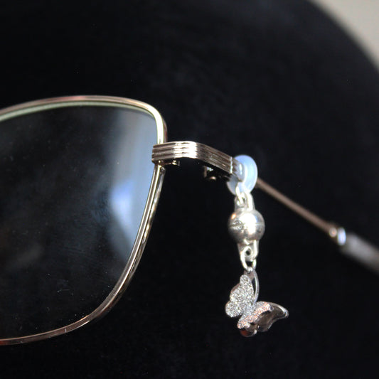 Silver Butterfly Glasses Charms