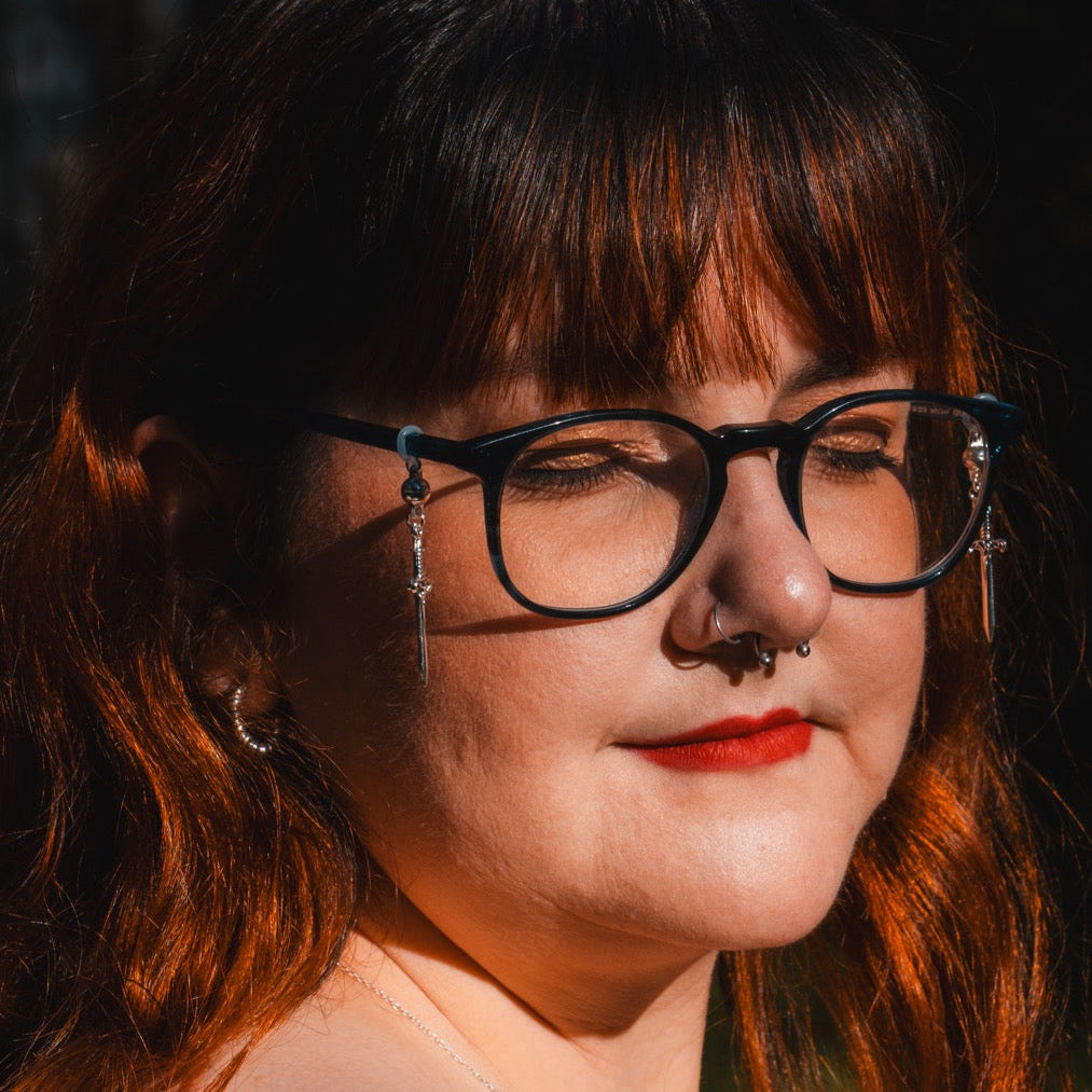 Silver Swords Glasses Charms