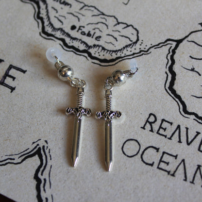 Silver Swords Glasses Charms