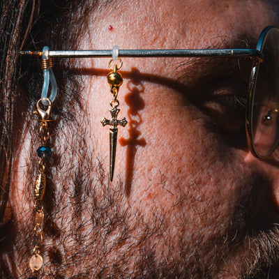 Gold Swords Glasses Charms