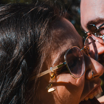 Gold Butterflies Glasses Charms