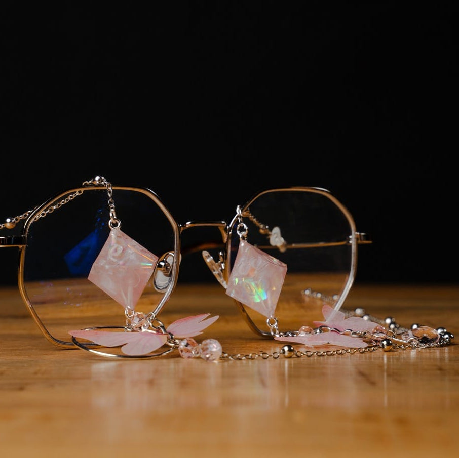 Fairy Floss Glasses Chain with Dice
