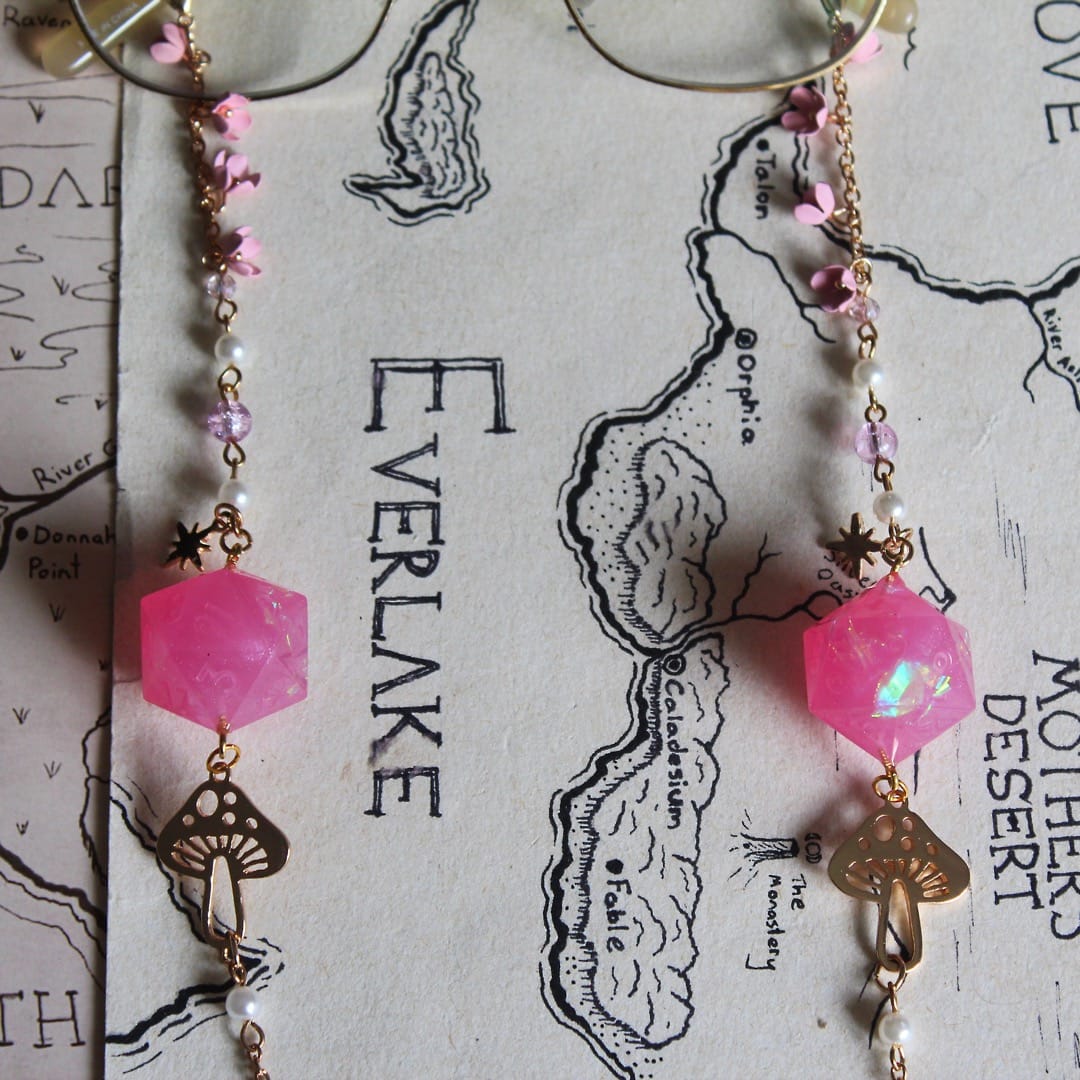 Embers of Enchantment Glasses Chain with Dice