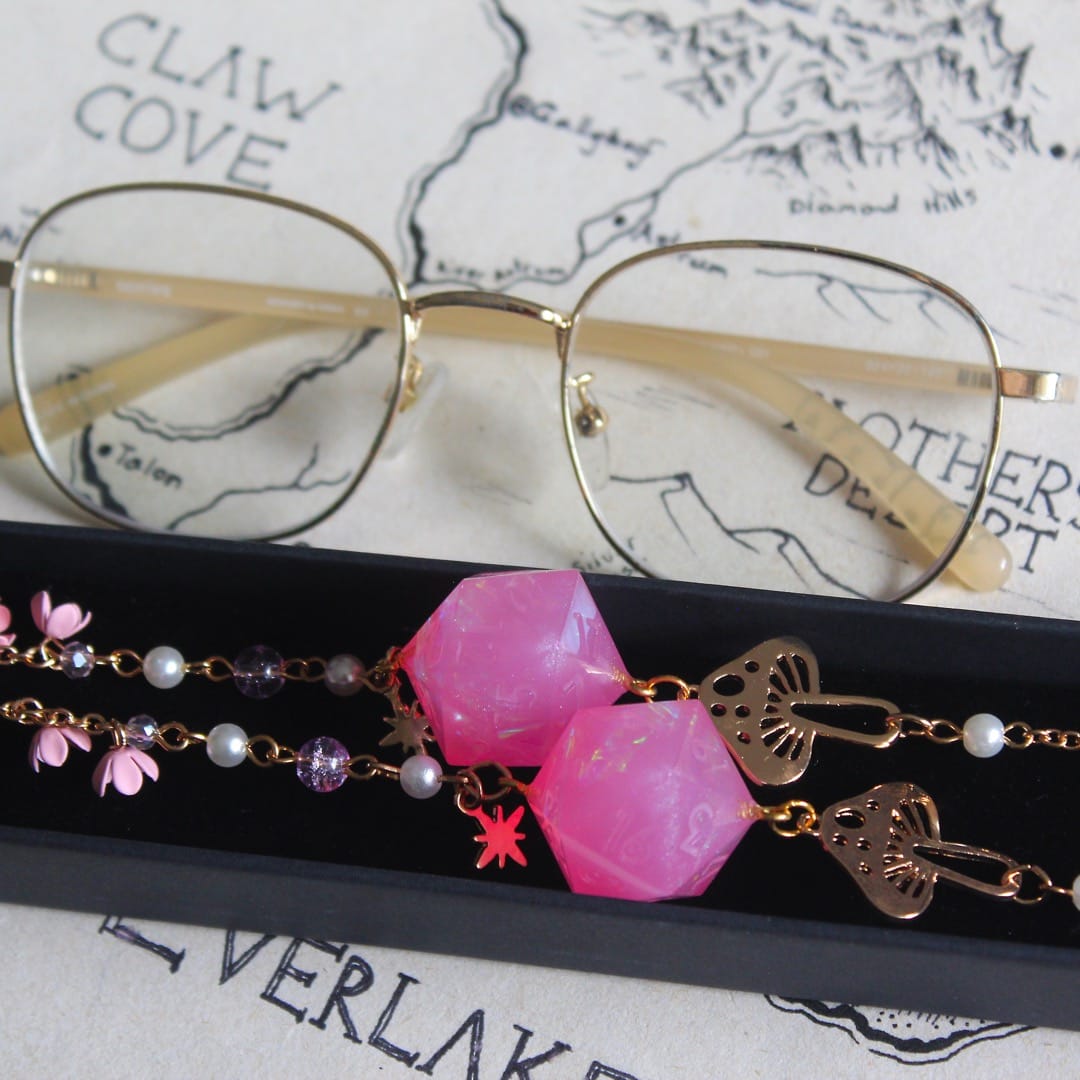 Embers of Enchantment Glasses Chain with Dice