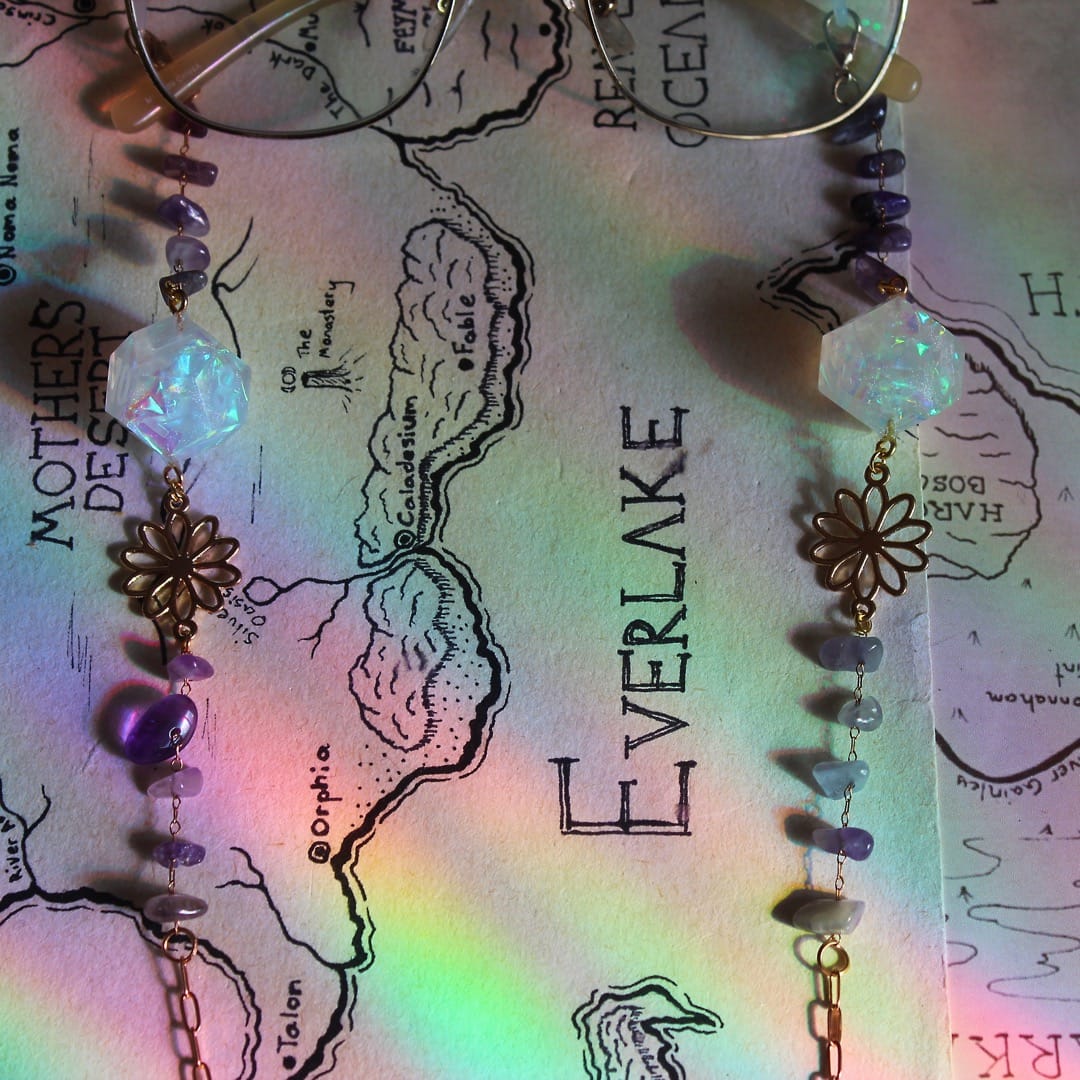 Enchanted Elf Glasses Chain with Dice