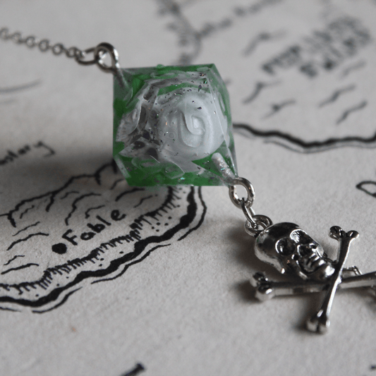 Lost Skull of the Pirate Glasses Chain with Dice