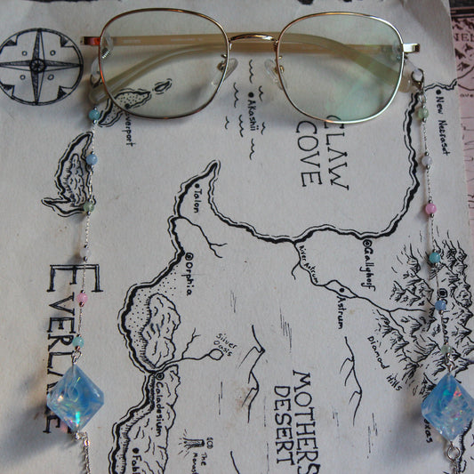 Neptune & Moons Glasses Chain with Dice