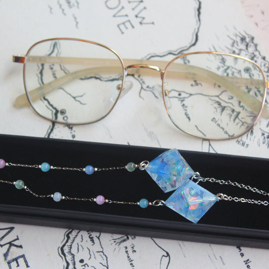 Neptune & Moons Glasses Chain with Dice