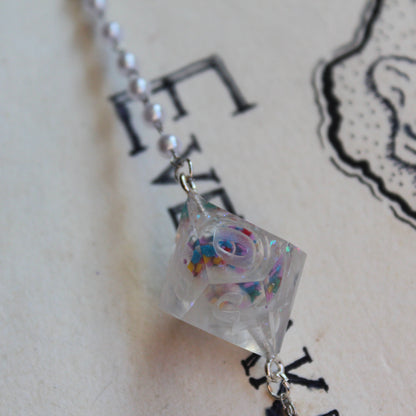 Sprinkles in a Liquid Core Dice Glasses Chain