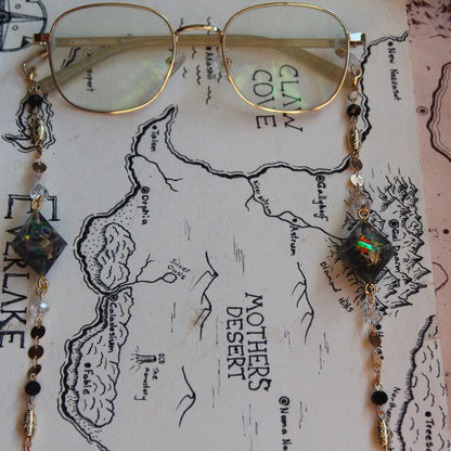 Enchanted Cave Crystals Dice Glasses Chain