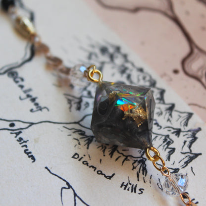 Enchanted Cave Crystals Dice Glasses Chain