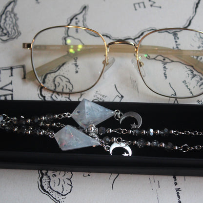 Magic Moonlight Glasses Chain with Dice