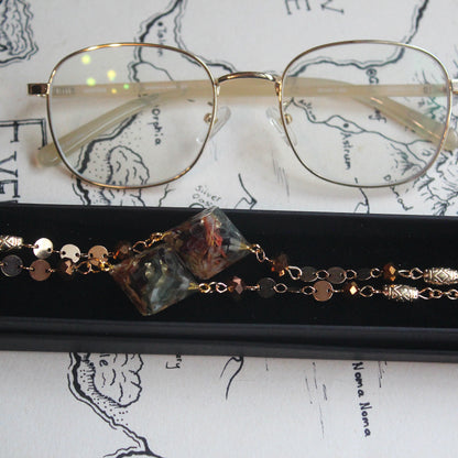 Home-grown Florals of the Earth Glasses Chain with Dice