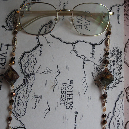 Home-grown Florals of the Earth Glasses Chain with Dice