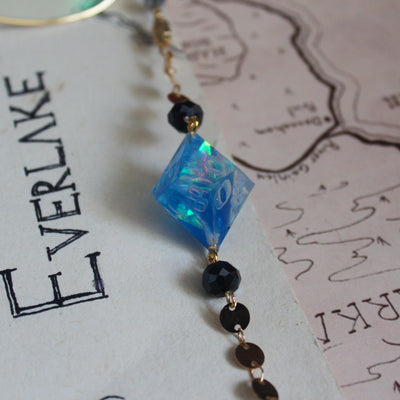 Mermaid Blue Glasses Chain with Dice