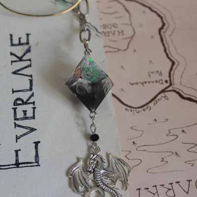 Silver Dragon's Secrets Glasses Chain with Dice